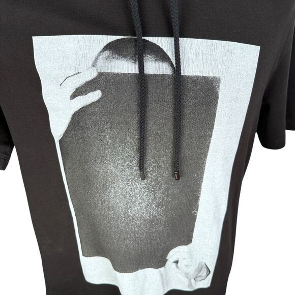Hugo Boss Daway Hoodie Men’s XL Black Cotton Drawstring Short Sleeve Graphic - Picture 2 of 12